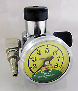Regulator Oxygen Adjustable 2 - 8 LPM by MADA Medical Products, Inc.  ID 1309A